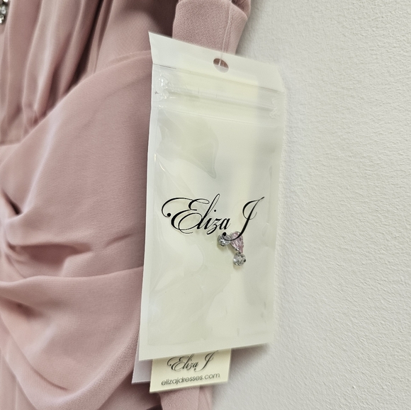 Eliza J Women's Dress Flutter Sleeve V-neck Twist Waist Gown - Picture 7 of 8